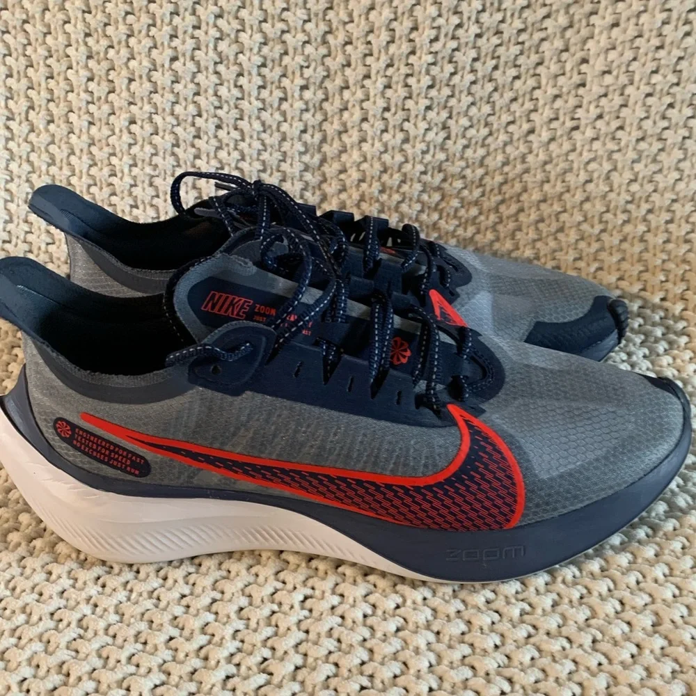 Nike Zoom running shoes mens 10. Like new, worn once. Grey/ blue BQ3292-400 - Picture 2 of 6